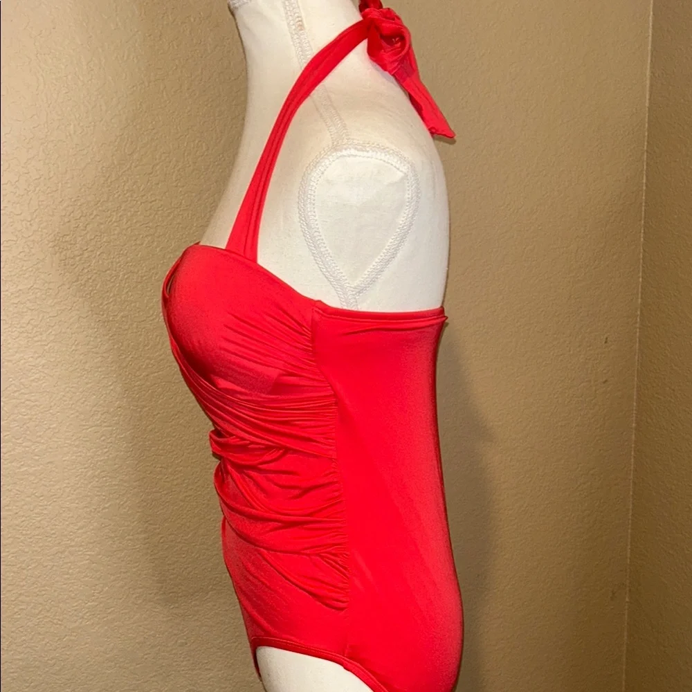 Merona Red Women's One Piece Swimsuit - Picture 5 of 13